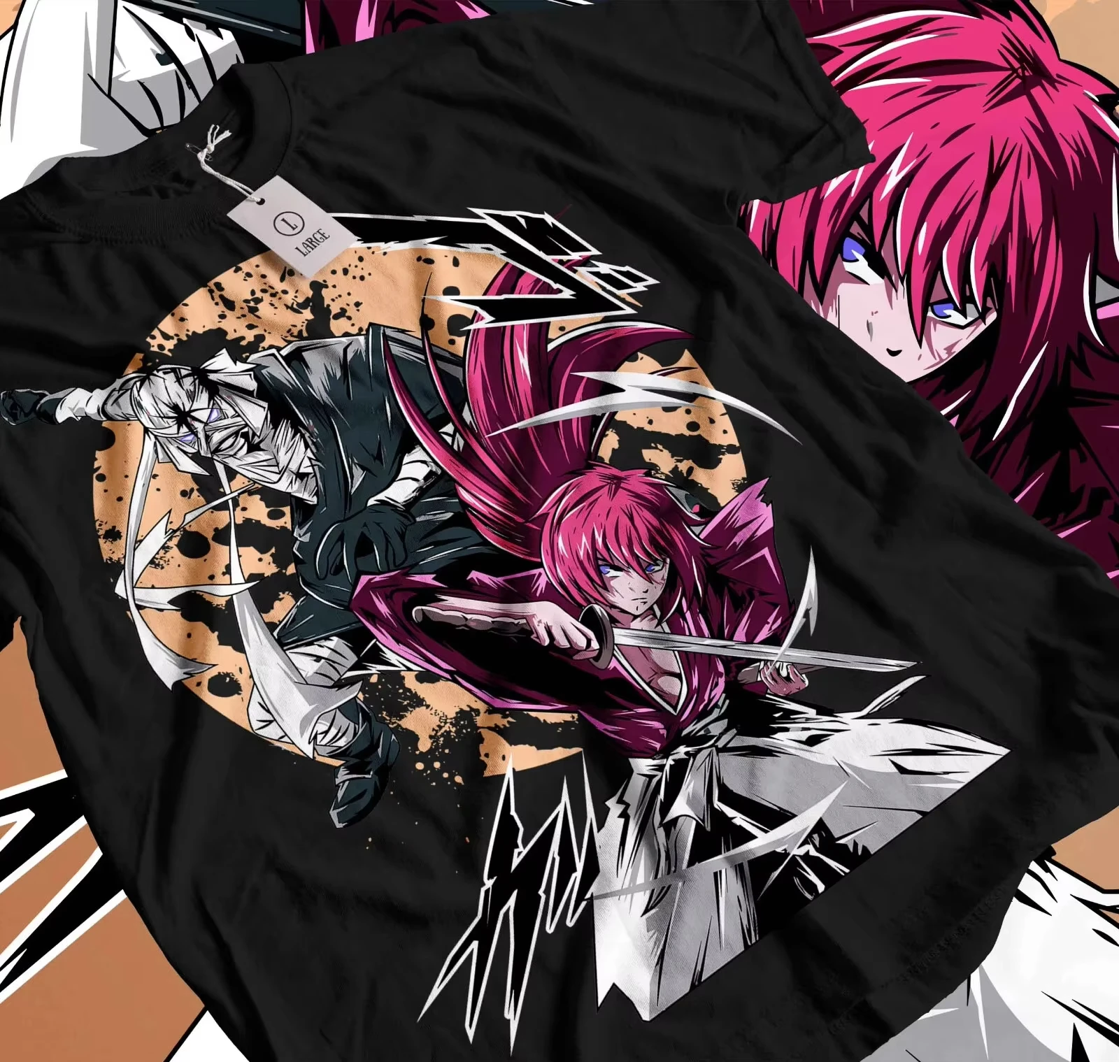 Rurouni Kenshin T-shirt Samurai X Himura Anime Manga T-shirt Men and Women Summer Cotton Comfortable Fashion Top