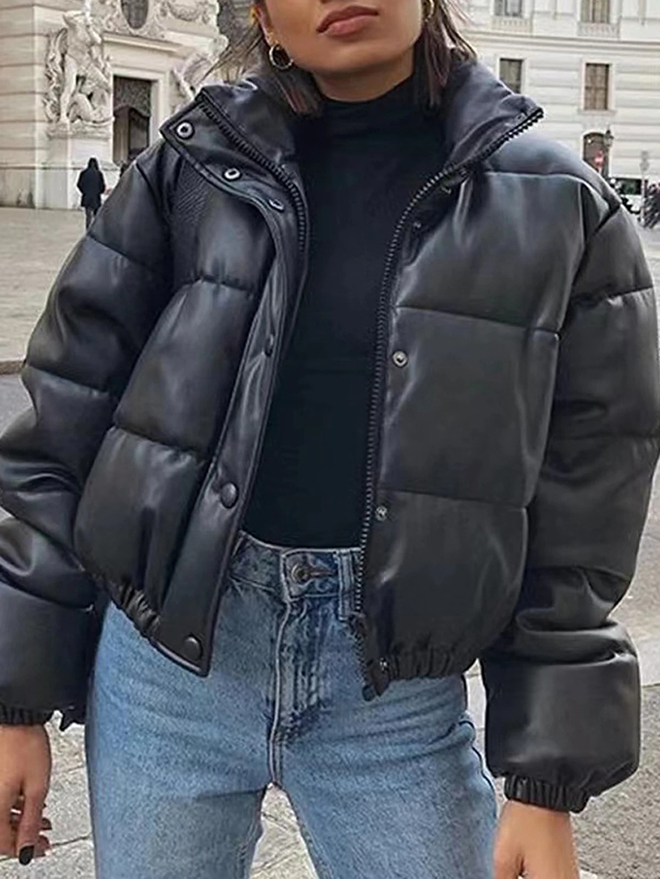 

Женское теплое пальто с длинным рукавом и открытой передней частью, повседневная однотонная удобная хлопковая куртка на пуговицах спереди, осень-зима