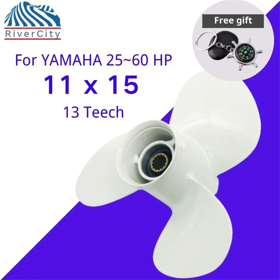 Outboard Propeller For Yamaha 25hp 30HP 40HP 48HP 50HP 55HP 60HP 11x15 Boat Aluminum Alloy Screw 3 Blade 13 Spline Marine Engine