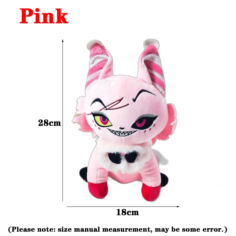 Super Cute Funny Pink Gray Lucifer Morningstar Angel Meow Plush Toys Anime Animation Hazbin Hotel Character Figure Plushie Doll