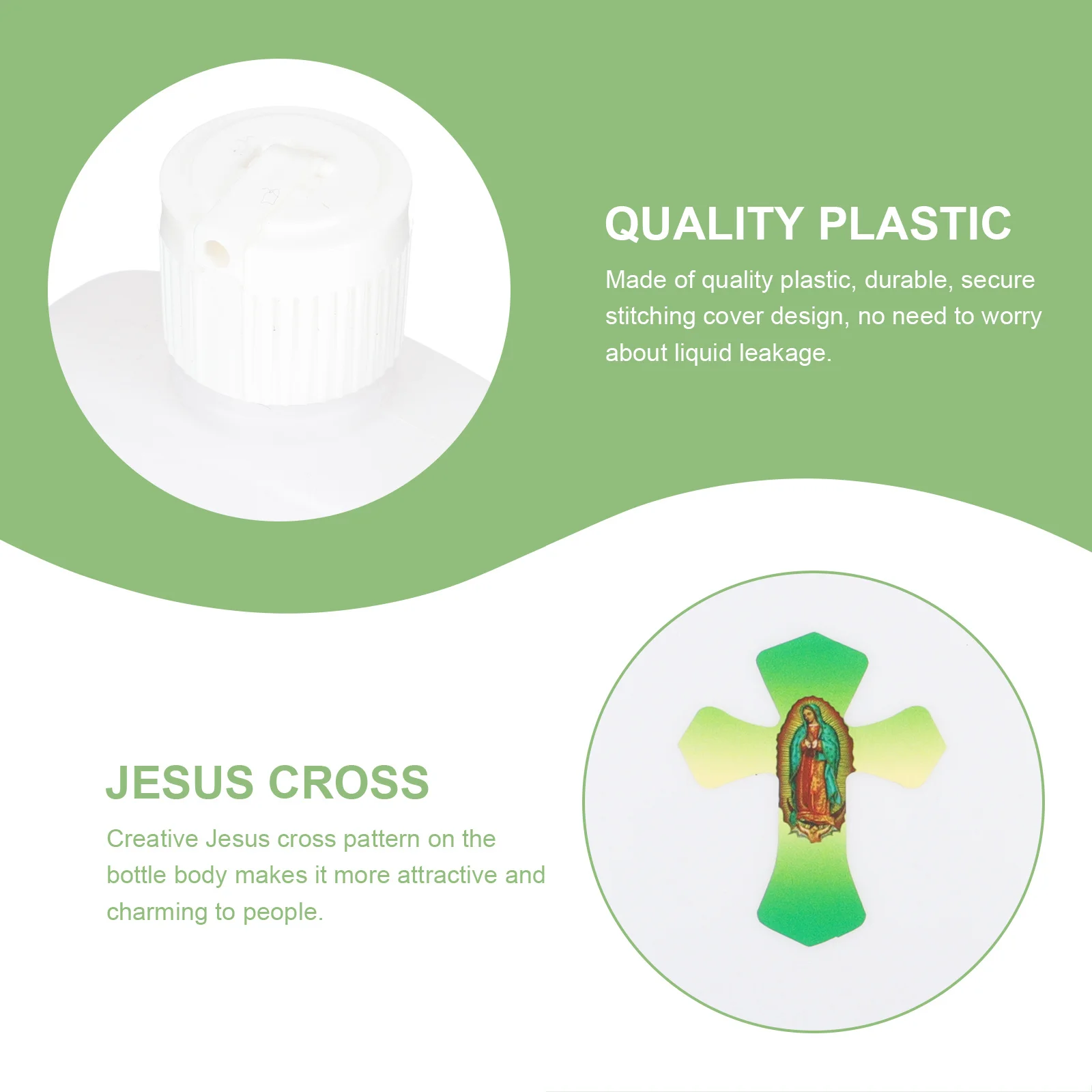 

6Pcs Holy Water Bottles Catholic Cross Plastic Small Refillable Container Decorative Bottles Christian Wedding Party Favors