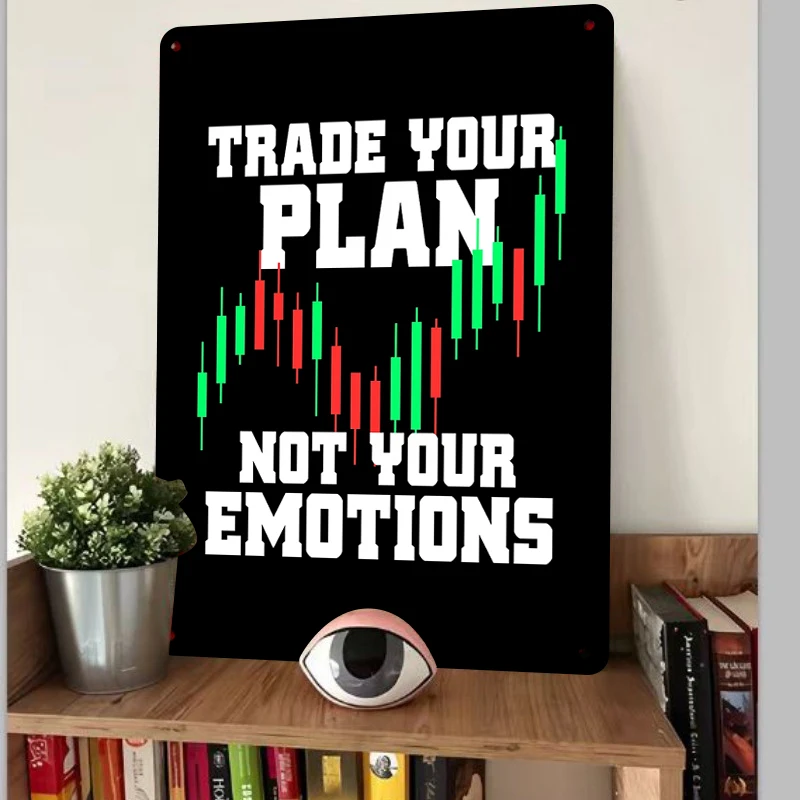 Trade Your Plan Not Your Emotions Candlestick Chart Trading Metal Wall Art for Traders