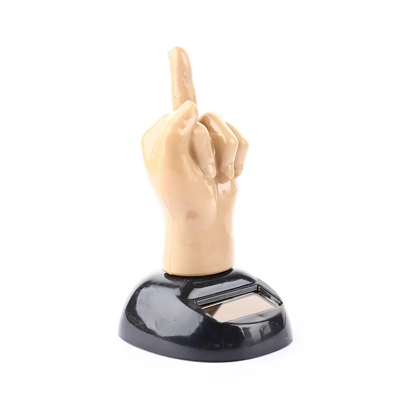 

Brown Solar Powered Mid Finger Shaking Toy Car Dashboard Dancing Figure Creative Interior Car Accessories