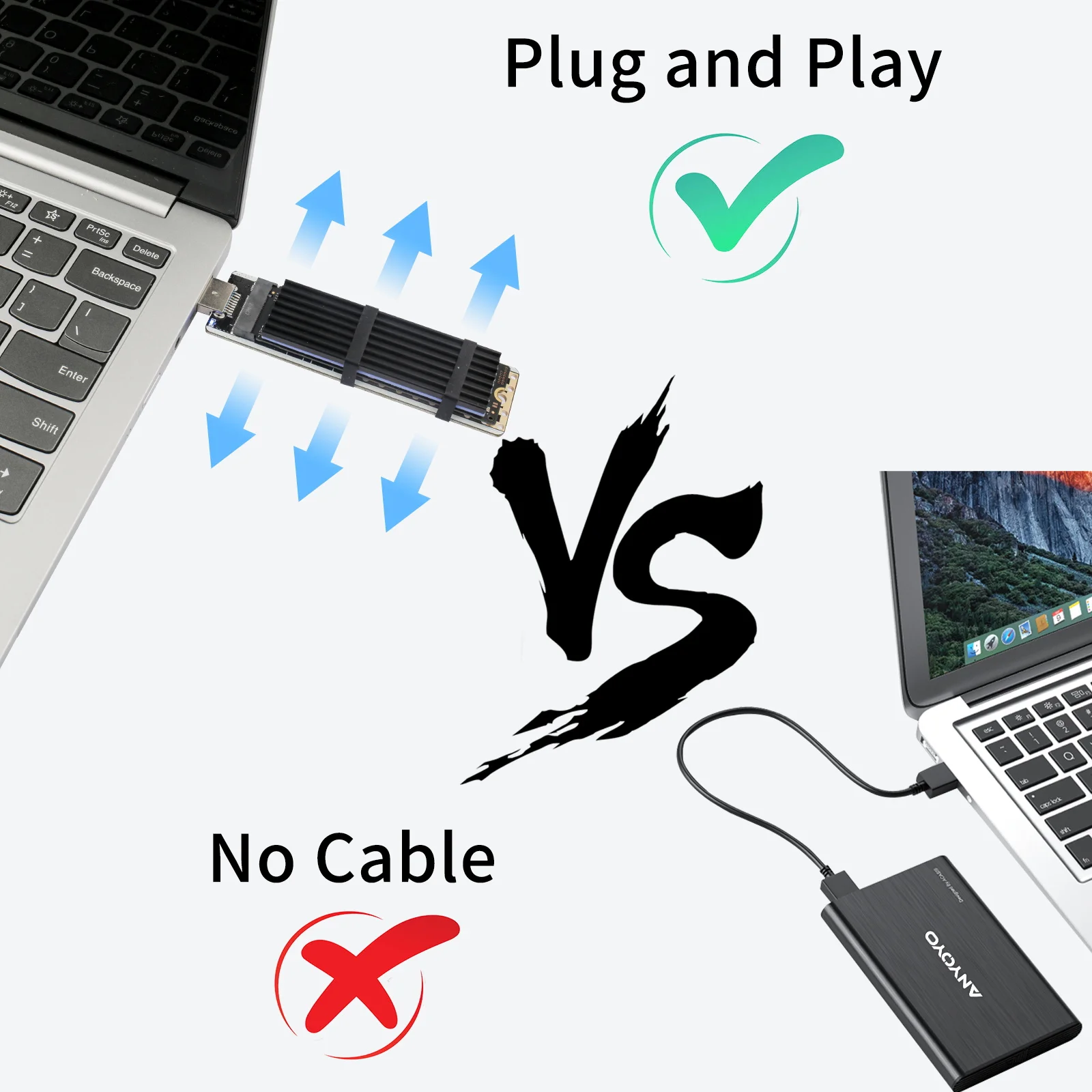 Dystrybutor ACASIS NVMe do adaptera USB M.2 dysku SSD z kluczem M do USB 3.1 typu A karty dysk twardy konwerter czytnik SSD 10 gb/s USB 3.1 Gen 2