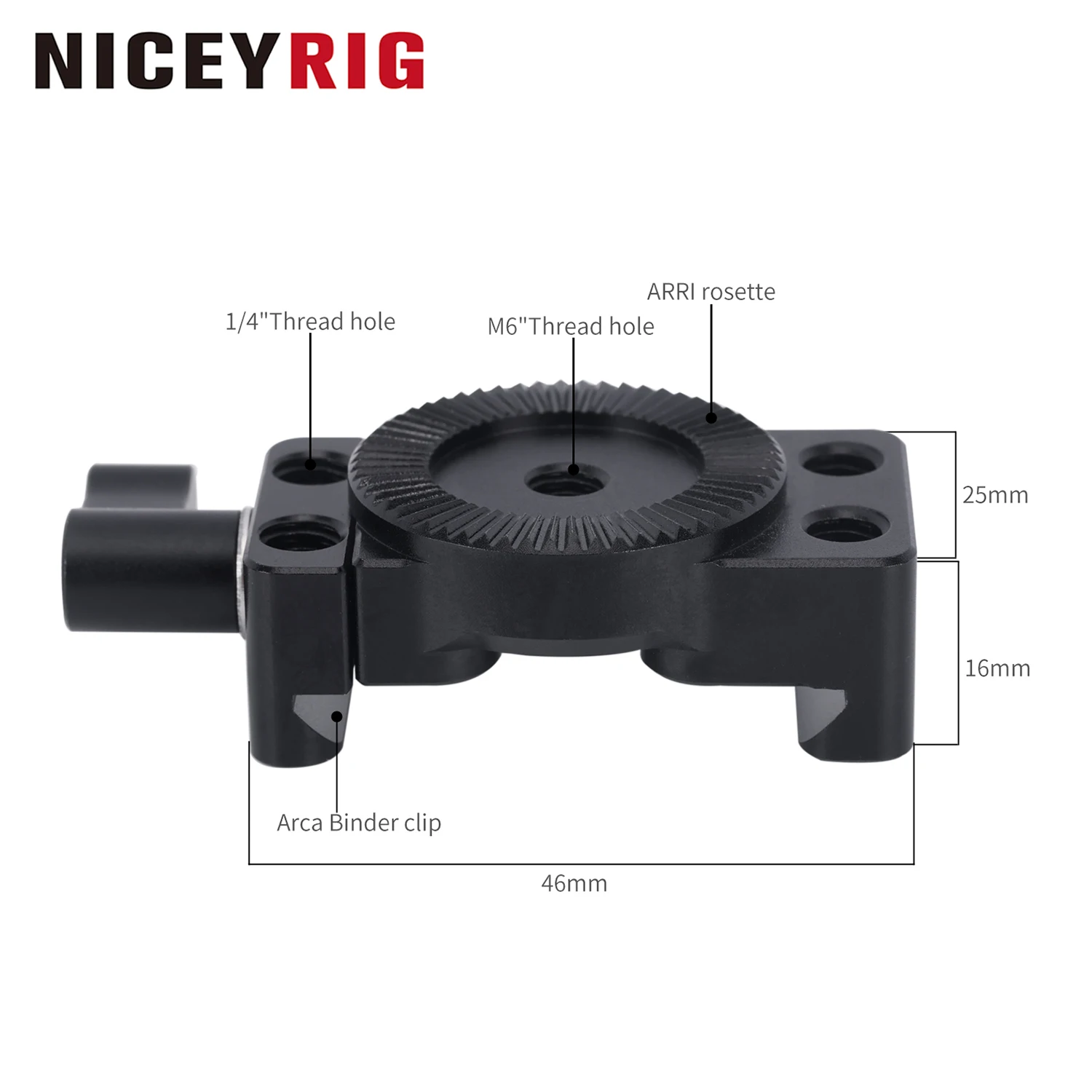 

NICEYRIG Arri Rosette Mount (M6 Thread) to Arca-type Clamp Quick Release for Rosette Side Handle Mount