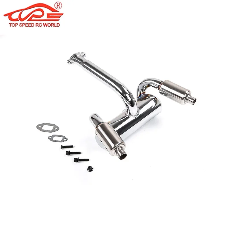 

1/5 Rc Car Parts Double Exhaust Pipe with Muffler for 1/5 Scale HPI ROFUN BAHA ROVAN KM BAJA 5B SS Buggy Truck Upgrade Parts