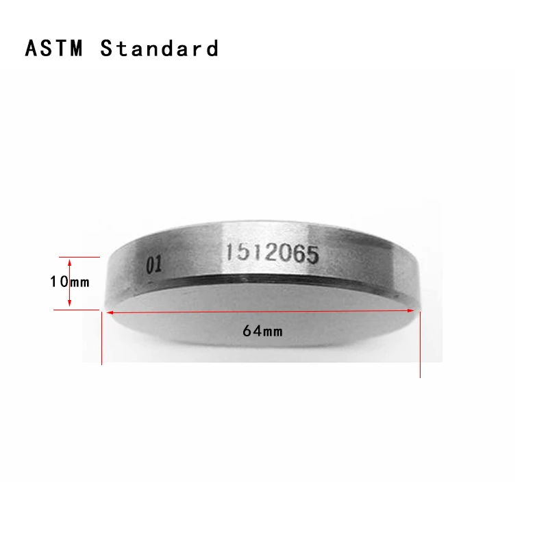 Blocco di durezza Rockwell Standard HRC (standard americano ASTM) lucidatura a specchio graph64x10mm utilizzata per il test di calibrazione Rockwell