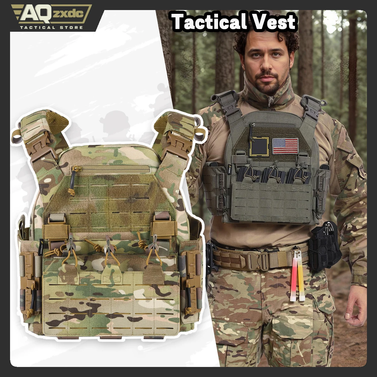 

Тактическое оборудование AQzxdc, быстросъемный жилет для тренировок на открытом воздухе Chalecos Molle, боевой защитный жилет для тела, тактический жилет