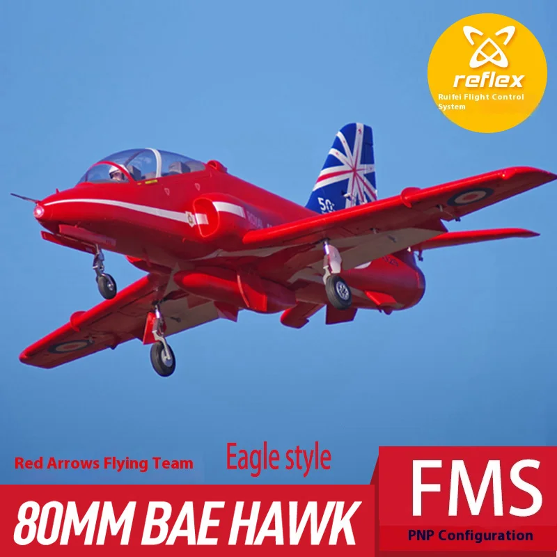 FMS 80MM Red Arrow Eagle Flying Team Large-scale assembled model ducted fixed-wing aircraft electric remote control aircraft