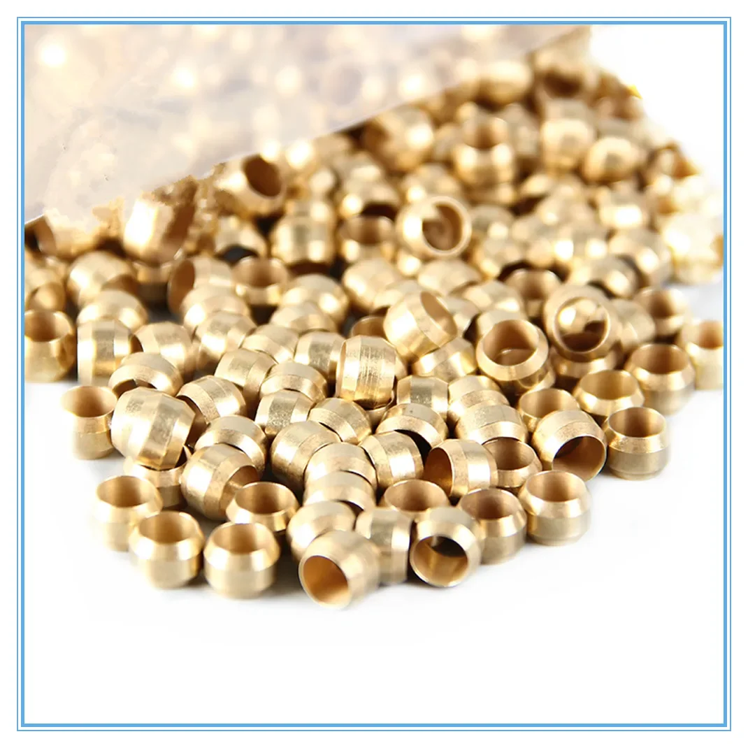 10pc Brass Double taper ferrule 4 6 8mm OD Compression Sleeve seal ring fittings Tube centralized lubrication system