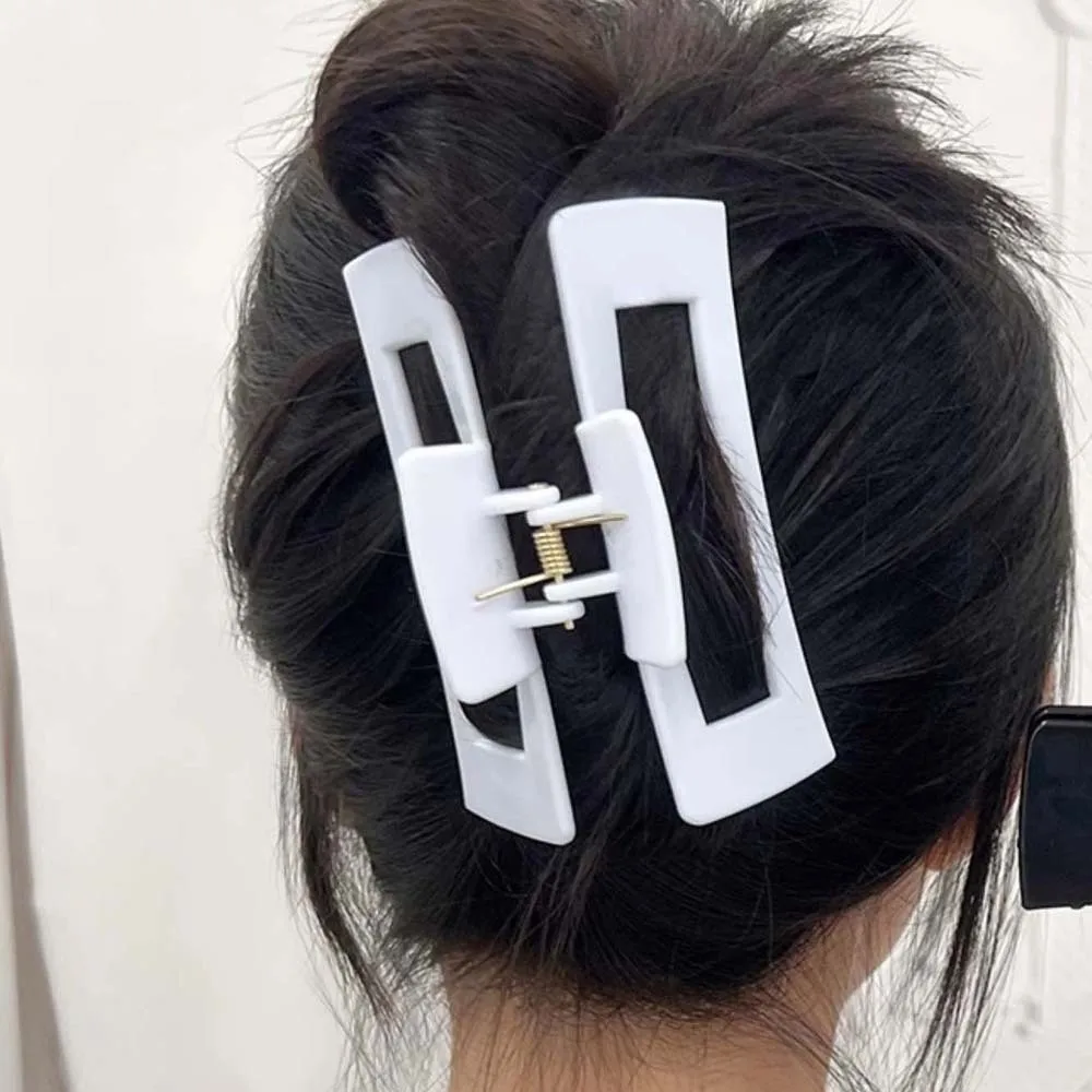 Safe Silicone Shark Clip Square Creative Straight Line Shaped Hair Claw Headwear Waterproof Elastic Plastic Hair Claw Work