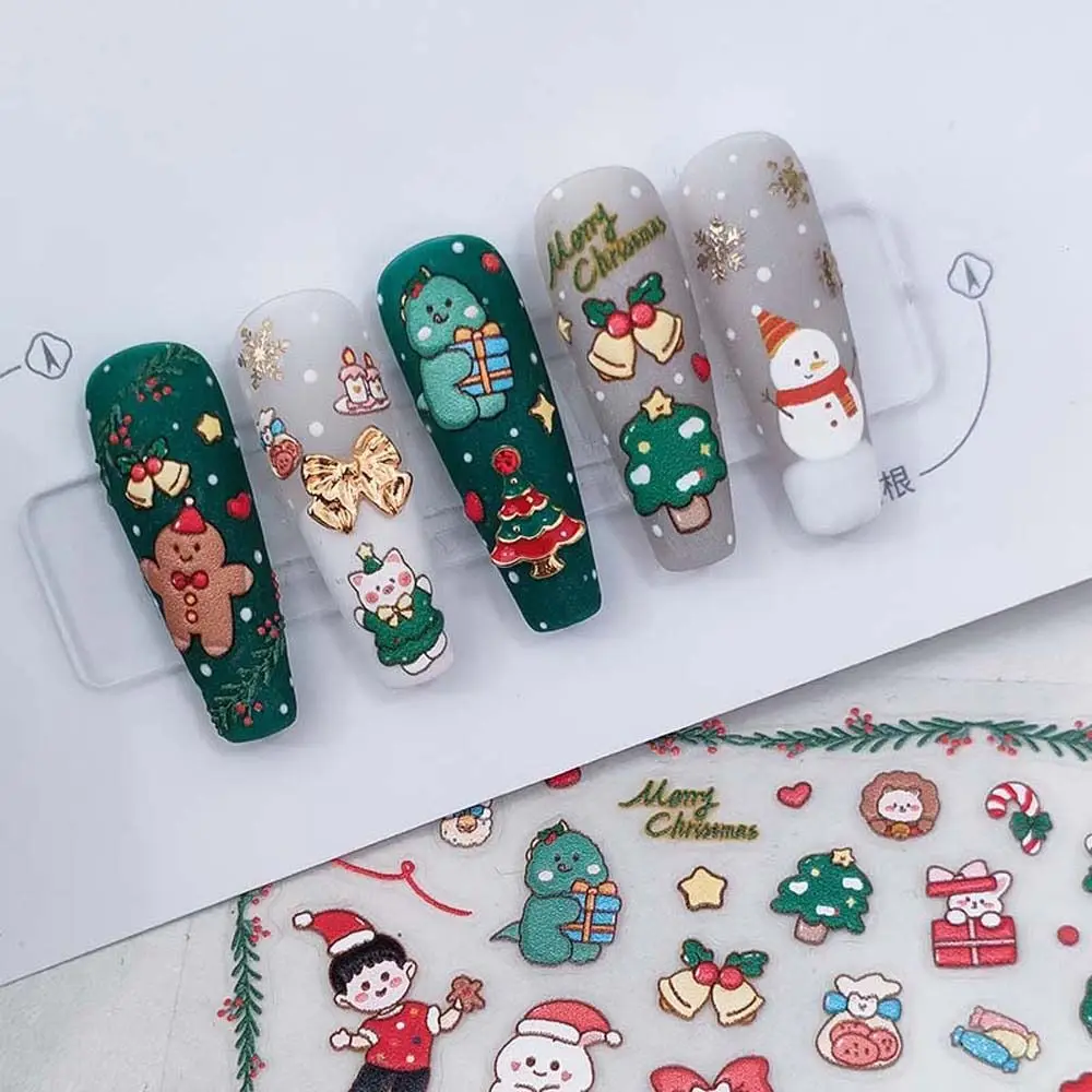 

Santa Claus Christmas Nail Art Snowman Nail Stickers Snowflake Nail Decals Christmas Nail Stickers Nail Art Decorations