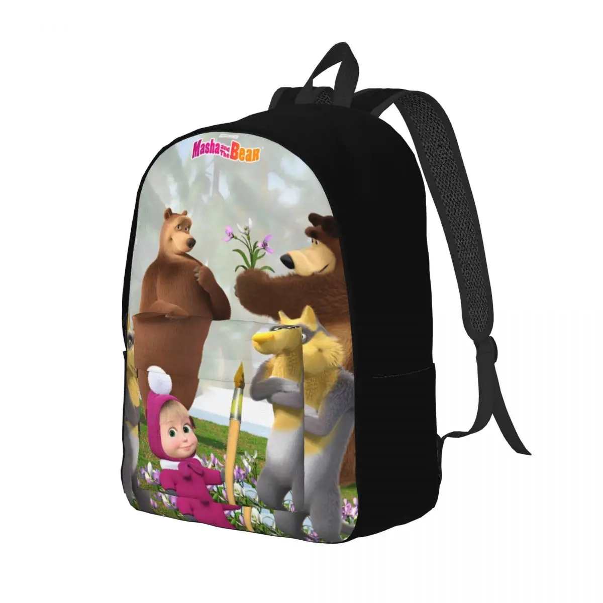 Spring Comes To M-Masha And Bear Backpack Gift High School Hiking Travel Daypack for Men Women Laptop Computer Shoulder Bag