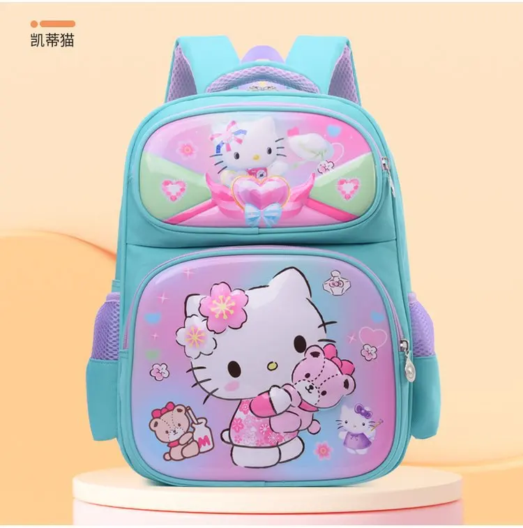 Sanrio hello kitty schoolbag primary school students boys girls grade 1-6 shoulder bag reducing burden protecting spine cartoon