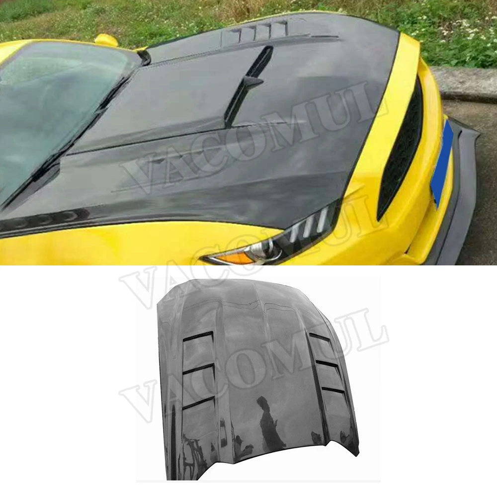 for Ford Mustang Coupe Convertible 2 Door 2015-2017 Carbon Fiber Car Front Hood Covers Bumper Engine Decoration Trims