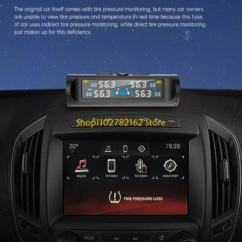 

547B Tire Pressure and Temperature Monitoring System with External Sensors for Safety