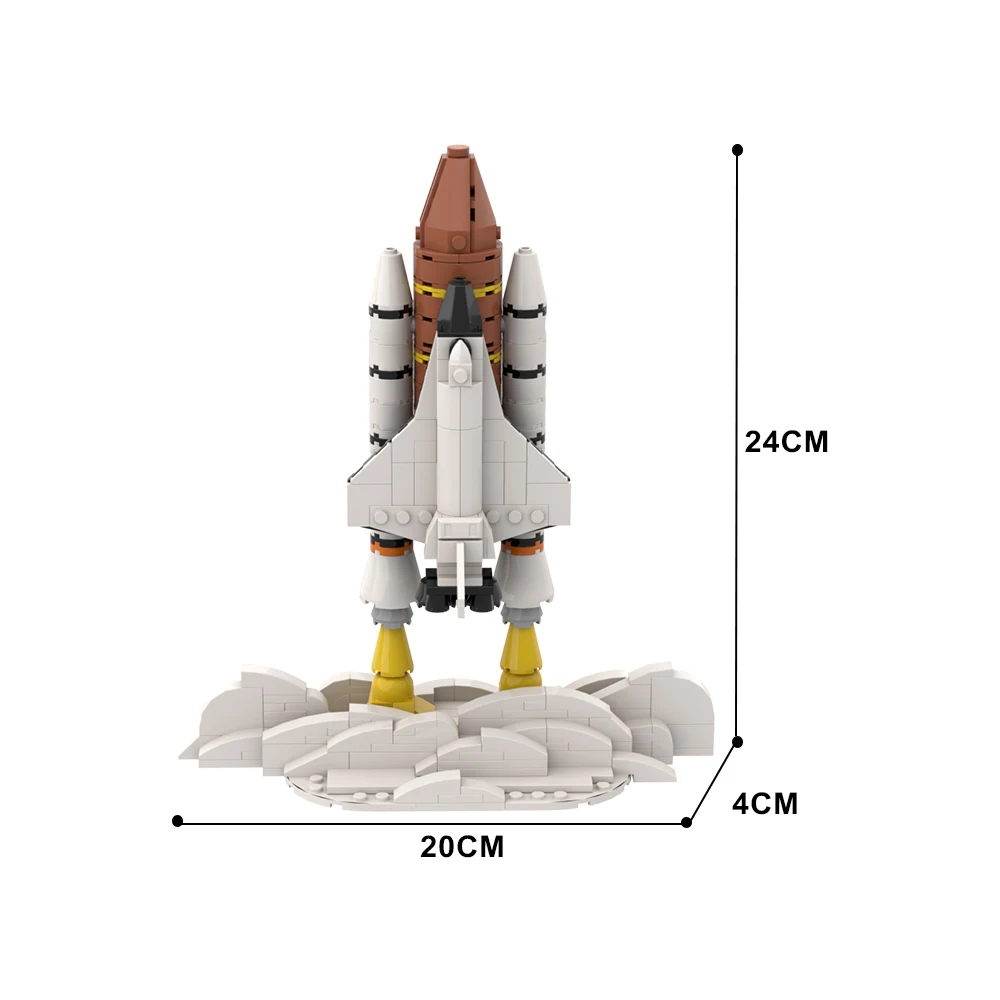 Klocki prom kosmiczny Gobricks MOC DIY Model kosmonautyczny statek kosmiczny rakietowy klocki budowy dla dzieci