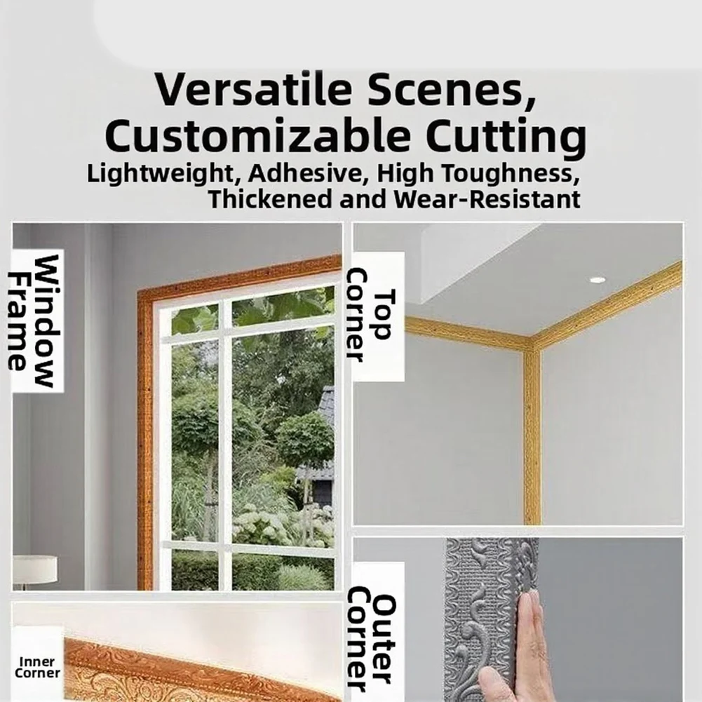 XPE 3D Ceiling Border Trim for Wall Edges and Corners 10m 11cm Retro Design Flexible Dustproof Decorative Strip