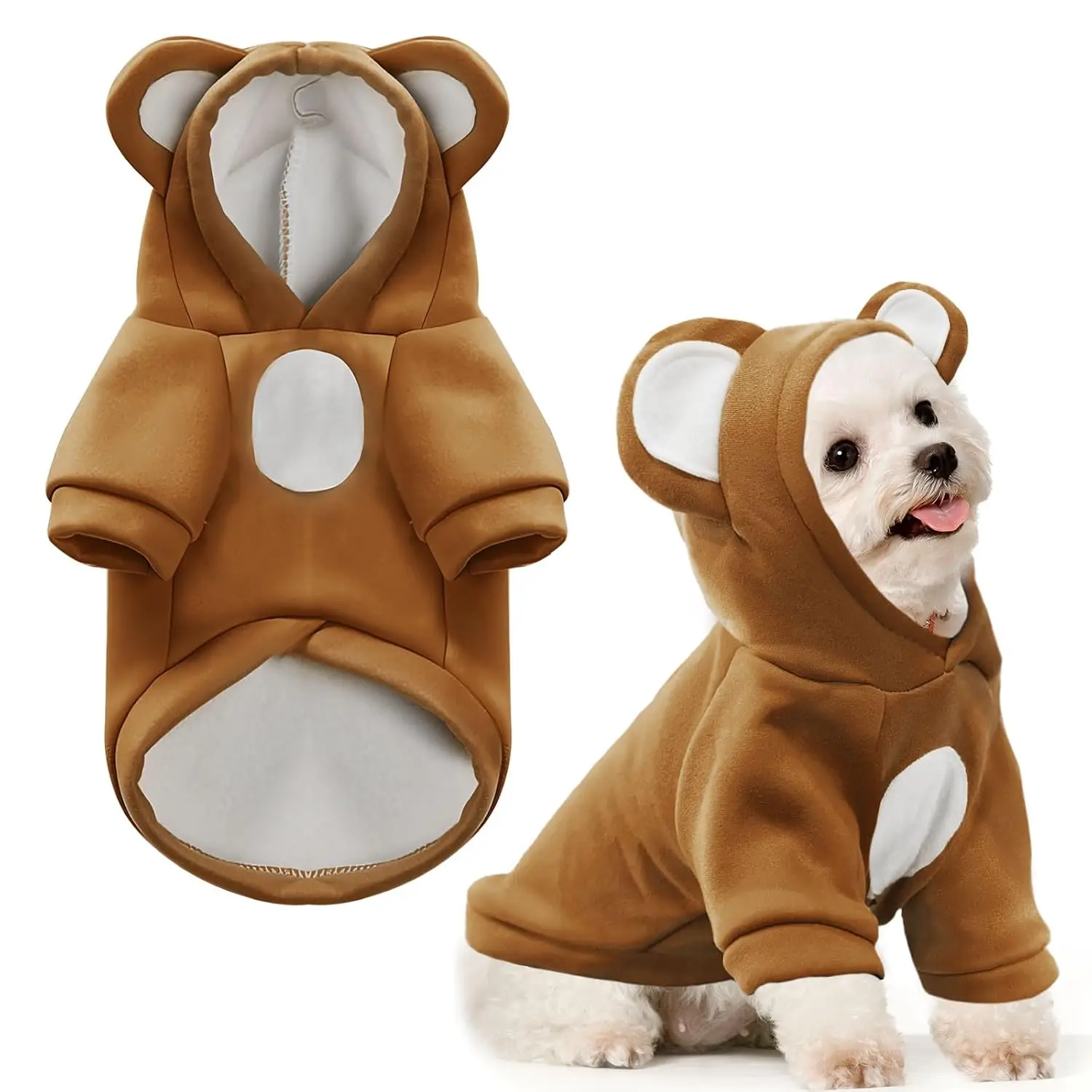 Small Dog Hoodie Soft Warm Fleece Puppy Sweater Cat Coat Pullover Hooded Sweatshirt for Chihuahua Kitten Outfit, Customized