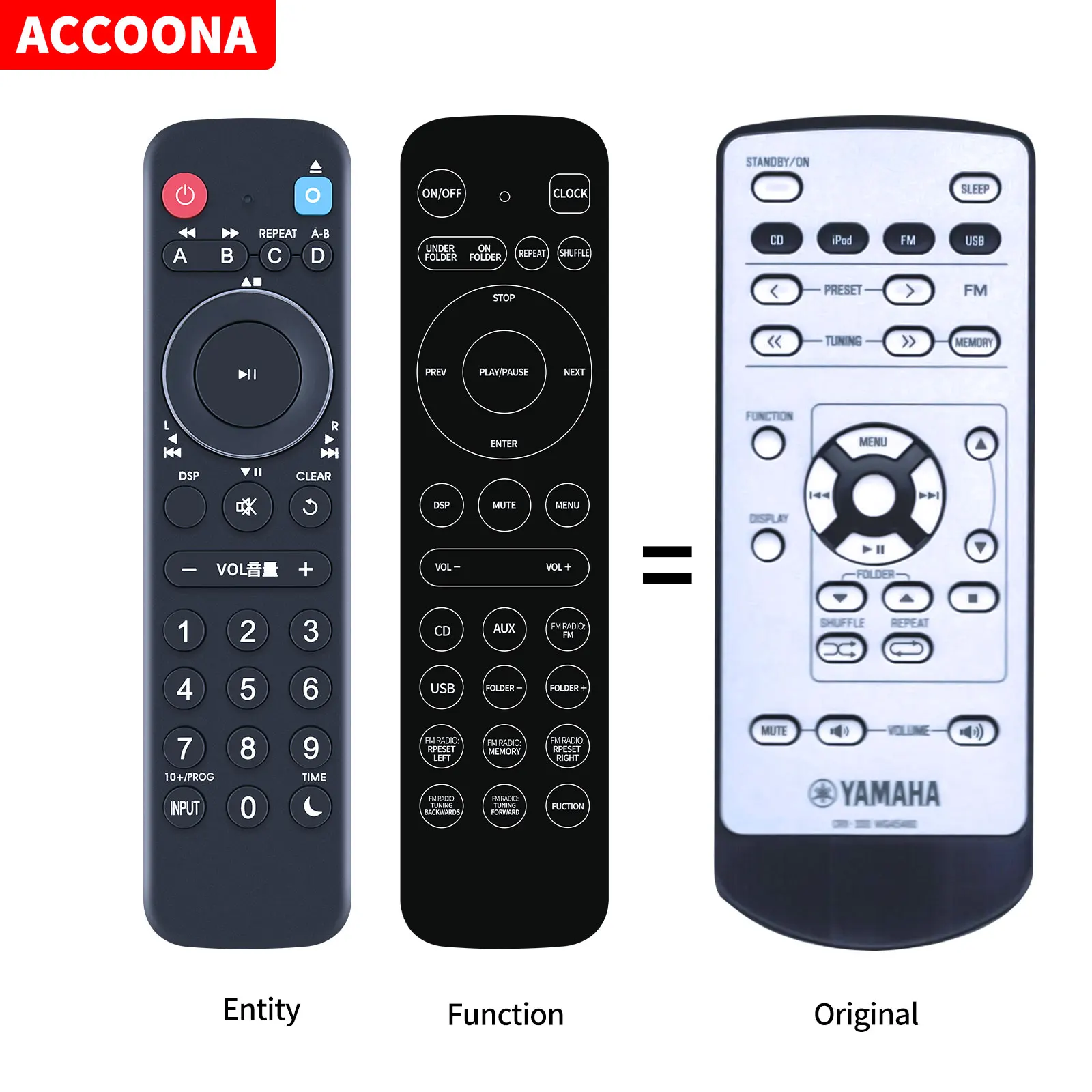 

New Remote Control for Yamaha Bookshelf CD Receiver CRX-330 WQ45460 MCR-330 MCR-230