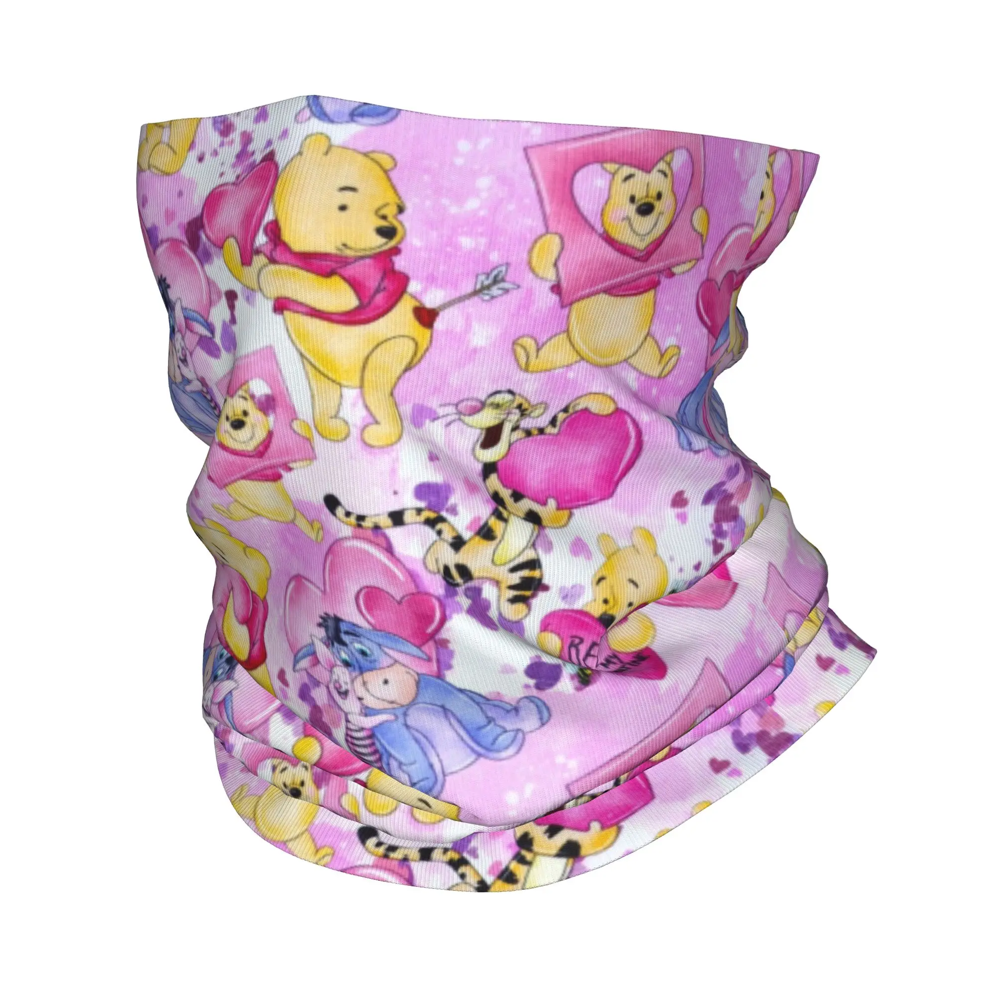 

Custom Winnie The Pooh Characters Bandana Neck Warmer Women Men Winter Ski Hiking Scarf Gaiter Face Cover