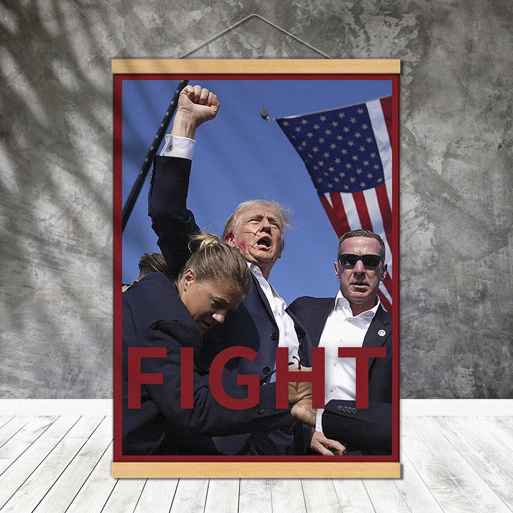 

Trump 2024 FIGHT Posters Painting Decor Scroll Digital Canvas Unframed Decorative Tapestry