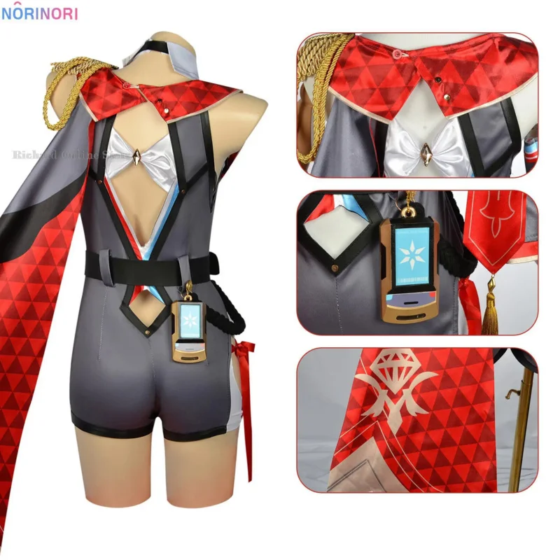 ชุดคอสเพลย์อนิเมะโทปาซชุดยูนิฟอร์มรถไฟ Honkai Star ชุดวิกผมชุดปาร์ตี้ฮาโลวีนสำหรับผู้หญิง