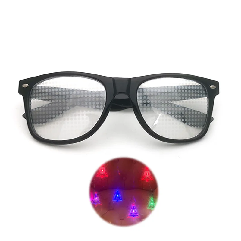 3D Prism Effect Diffraction Glasses Women Sunglasses Rectangle Rainbow Kaleidoscope Festival Style Rave Eyewear Clear/Gray lens