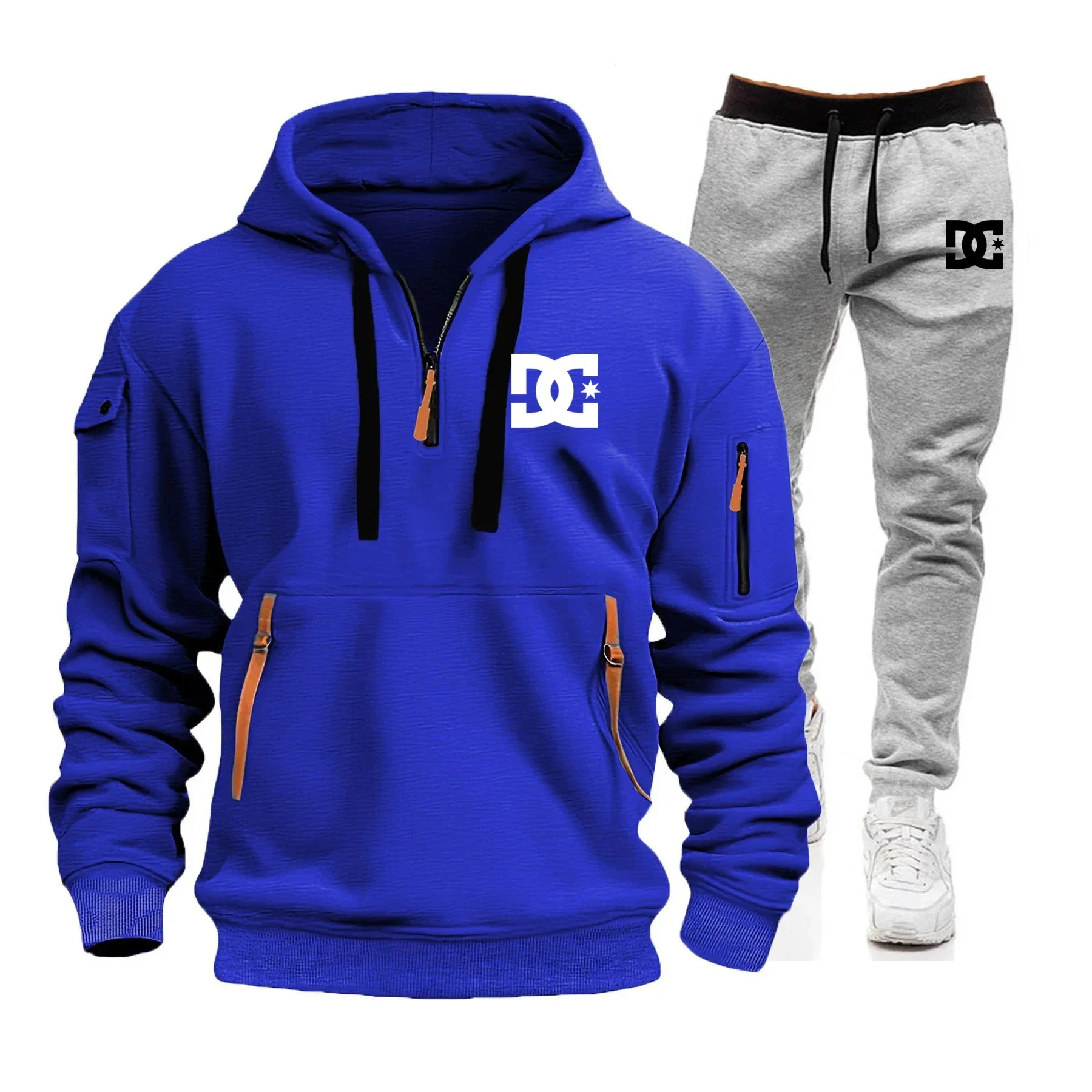 Men's sportswear set, fashionable sportswear, women's sweatshirt + pants two-piece set, running casual sportswear pants