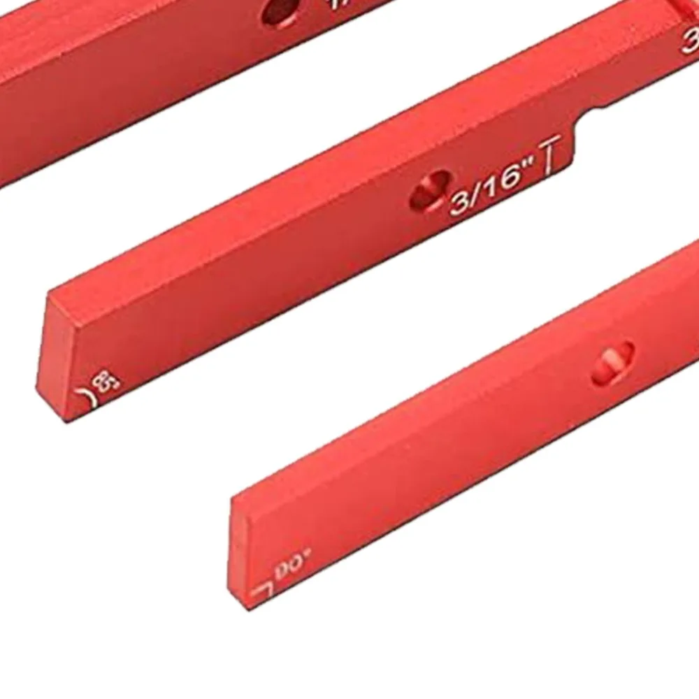 7pcs Aluminum Alloy Setup Blocks Height Gauge Set Different Thickness Red Woodworking Measuring Tools Adjustable Height Gauge