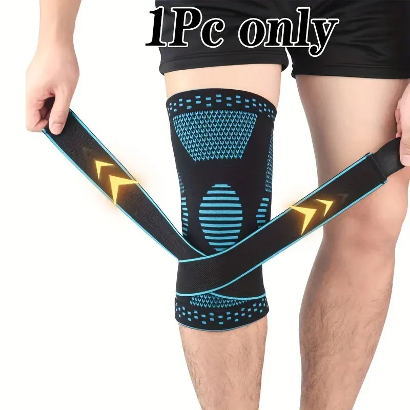 

1Pc Knitted breathable knee Support Brace With adjustable straps, Best knee Compression Support Brace for Football