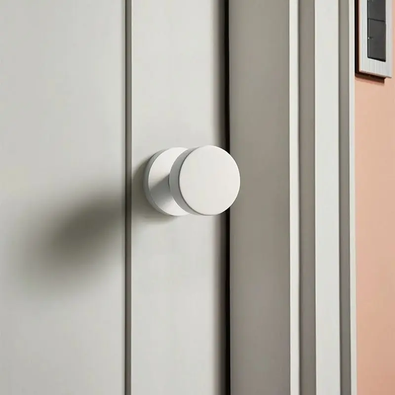 Concealed Round Single‑Sided Invisible Door Handle, Stainless Steel Lock Pull Handle for Bedroom Background Wall