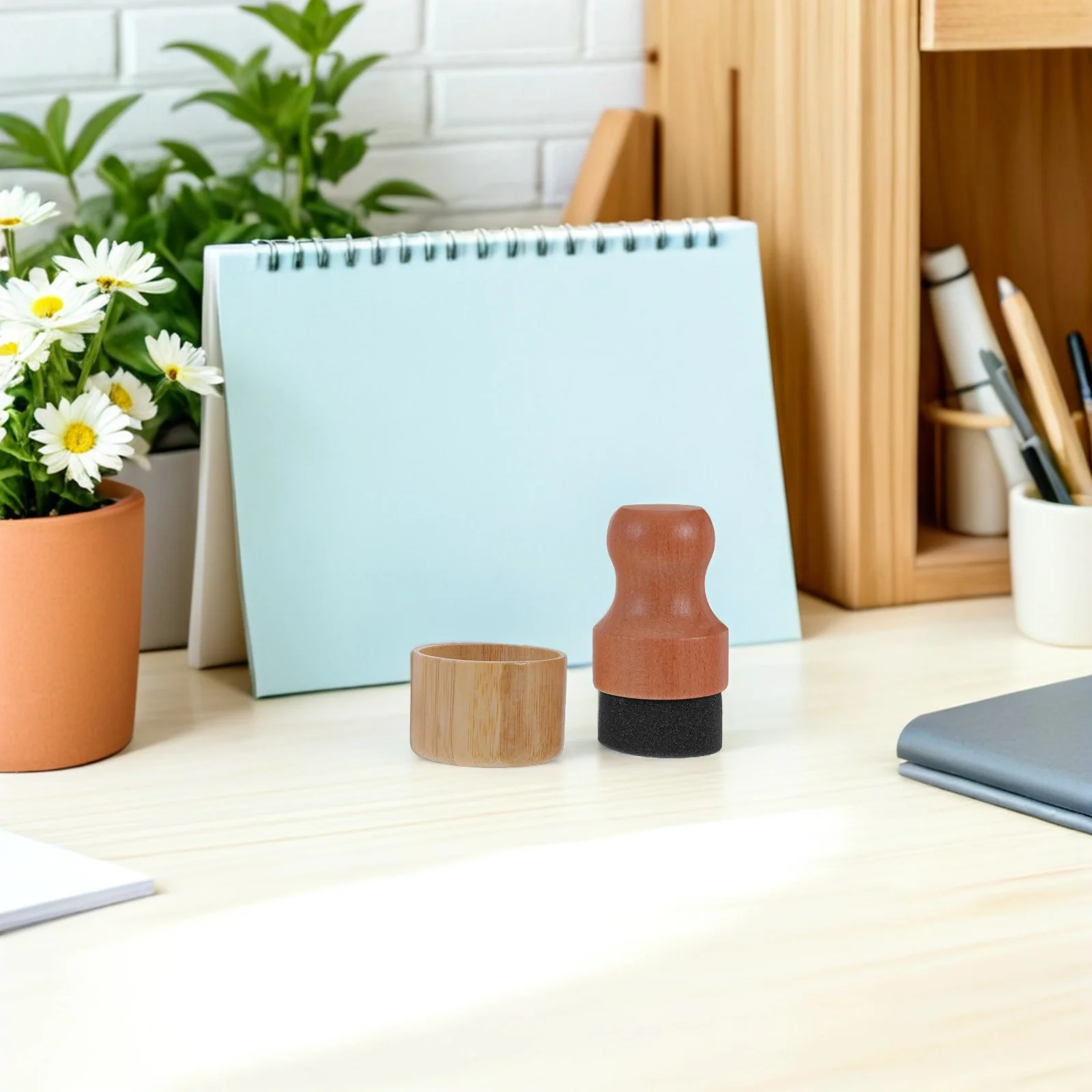 

2 set Handheld Sponge Applicators Set Bamboo Handle Sponge For Shoe Repair Car Seat Sofa Chair Painting Crafts