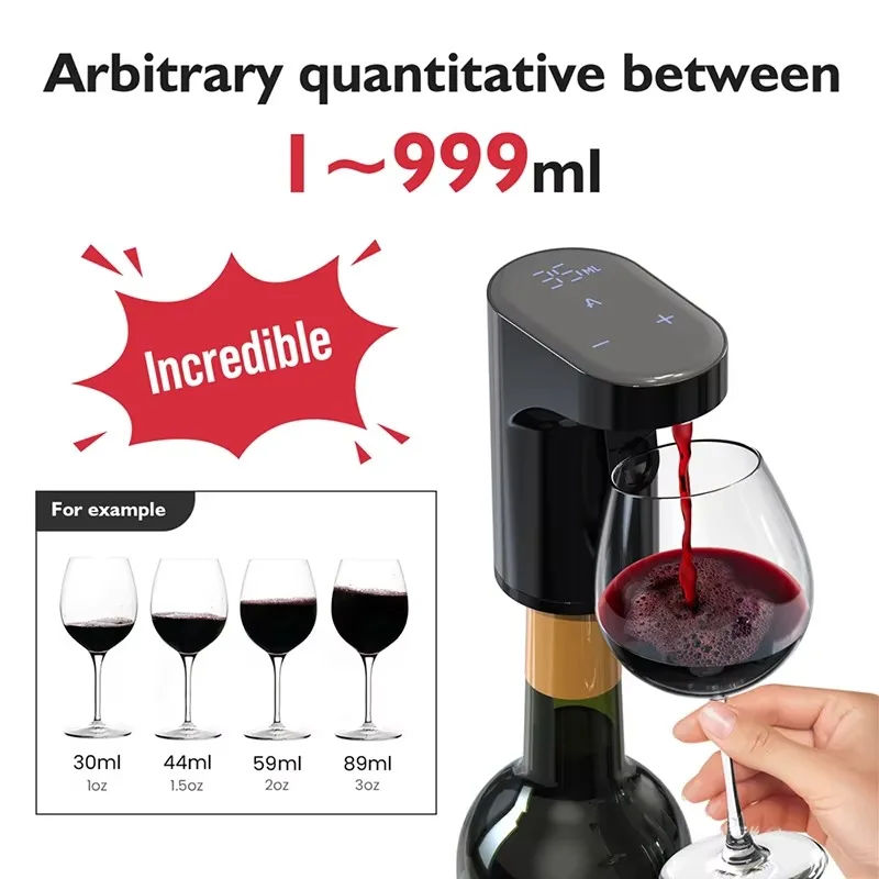 Automatic Digital Wine Dispenser Pump Adjustable Pour Volume Portable Electric For Home Bar Kitchen Whiskey Liquor Spirits