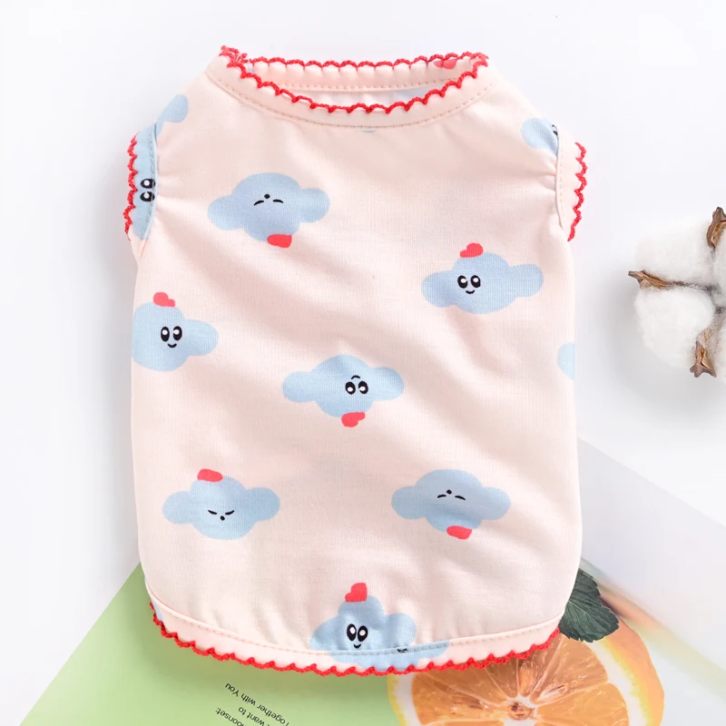 Puppy Clothes Comfortable Breathable Pet Vest Clothes Teddy Hair off Summer Cartoon Pet Supplies Cute Dog Clothing Summer