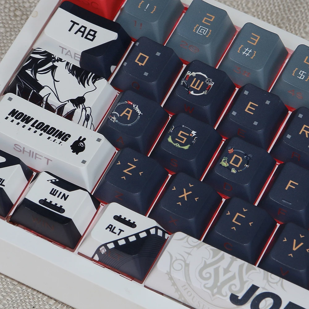게임 Zenless Zone Zero Ellen Joe PBT 키 캡 코스프레 소품 축 측면 새겨진 Mechanicale Keycaps 게임 탁상 용품