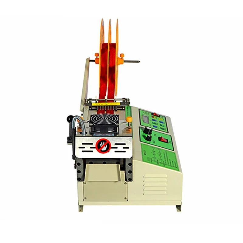 Automatic Cloth Tape Cutting Machine LCD screen Hot and Cold Knife Tube Zipper Heat Shrink Cutter Cutting Machine