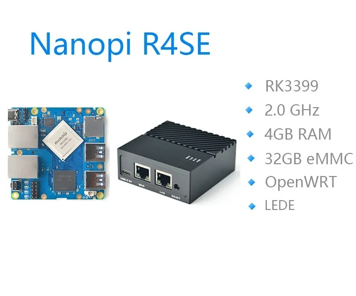 NanoPi R4SE: 4 GB RAM - 32G eMMC - With unique MAC address