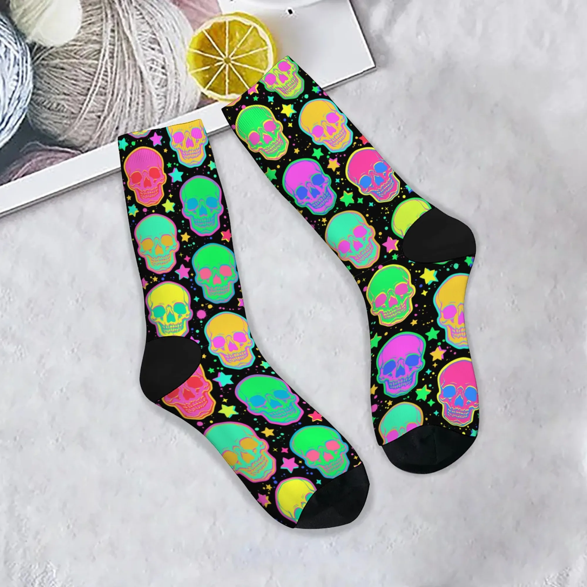 الملونة ستار الجمجمة الرجال الجوارب Harajuku نمط الرجعية الشارع الشهير الهيب هوب الجوارب الجدة مضحك جوارب ضغط مجنون هدية حفلة #1