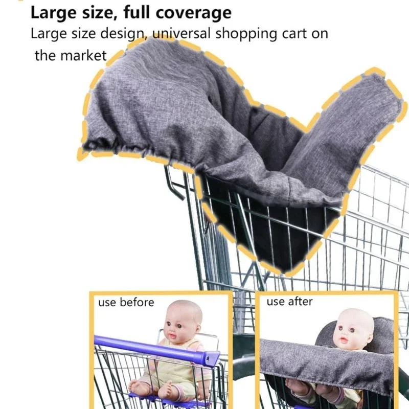 J15U Baby Shopping Cart Cover Secure & Soft Shopping Cart Liners Soft Cushioning Polyester Fiber Pad for Enhances Comfort