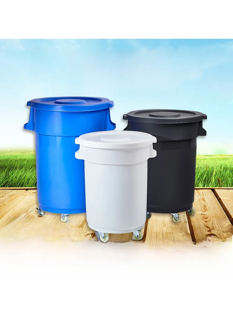 

Extra Thi Large Plastic Buet with Wheels Food ade Household Water Storage Rubber Barrel High Capaci round Barrel