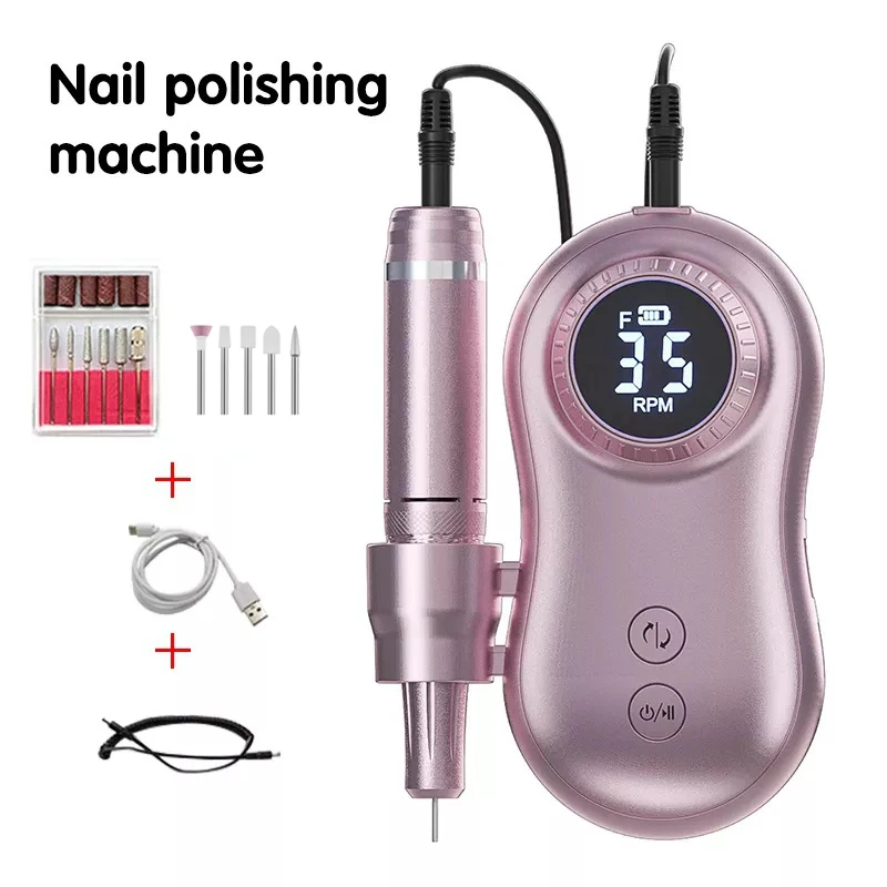 

Professional Nail Drill 35000 RPM: Portable Diamond Nail Drill Kit Rechargeable Electric Nail File for Thick Acrylic Nails