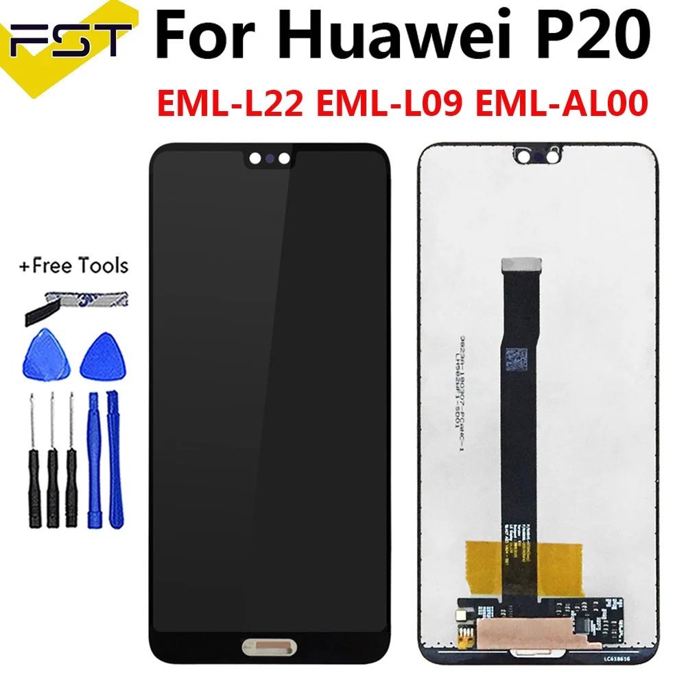 

5,8 "для HUAWEI P20 дисплей EML-L29 EML-L22 EML-L09 ЖК-дисплей с дигитайзером сенсорного экрана в сборе для Huawei P20 запасные части