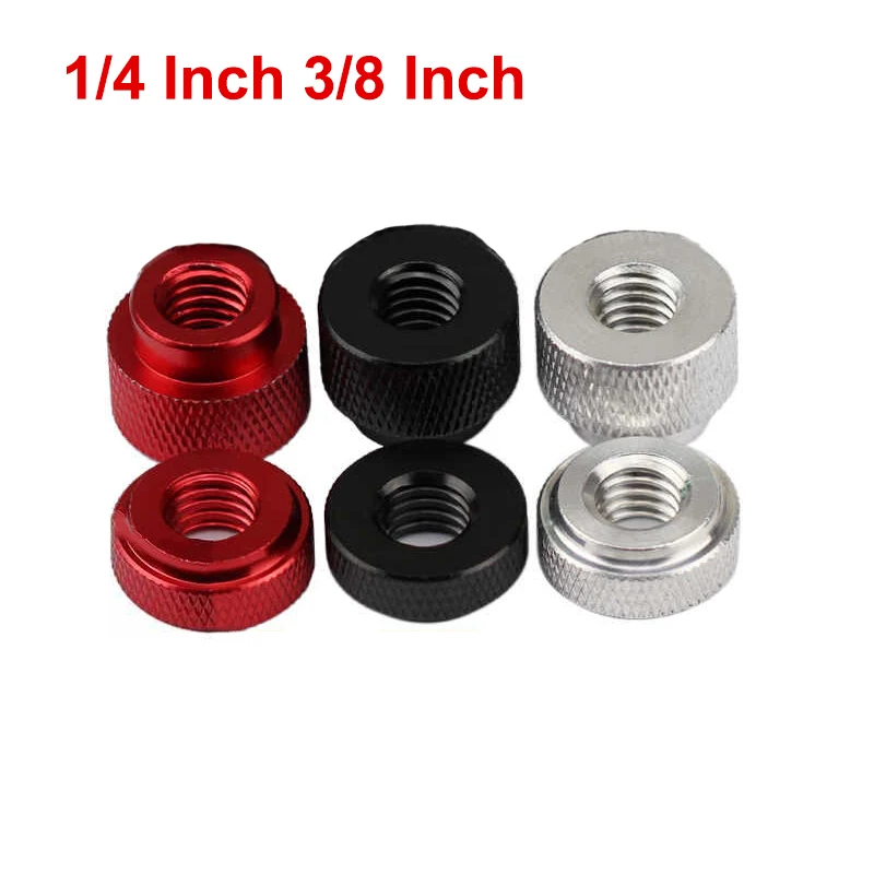 1/4 Inch 3/8 Inch Colourful Aluminum Alloy Hand Tighten Thumb Nut Step Aluminum Through Hole Adjust Hand Nut