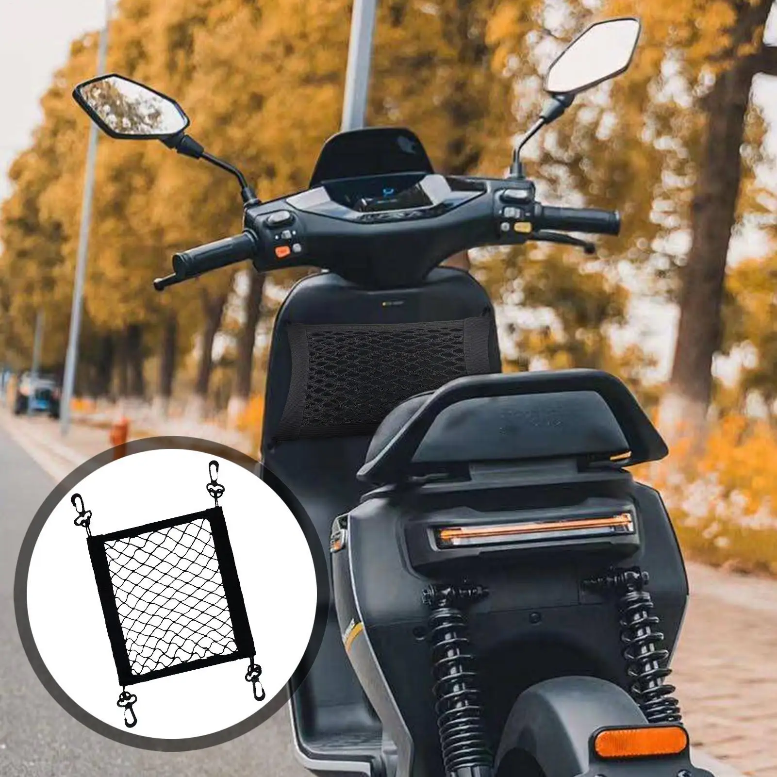 Cargo Net for Motorcycle High Elastic BungeeNet with 4 Adjustable Hooks Thickened Cargo Storage Supplies for Secure Hold Easy