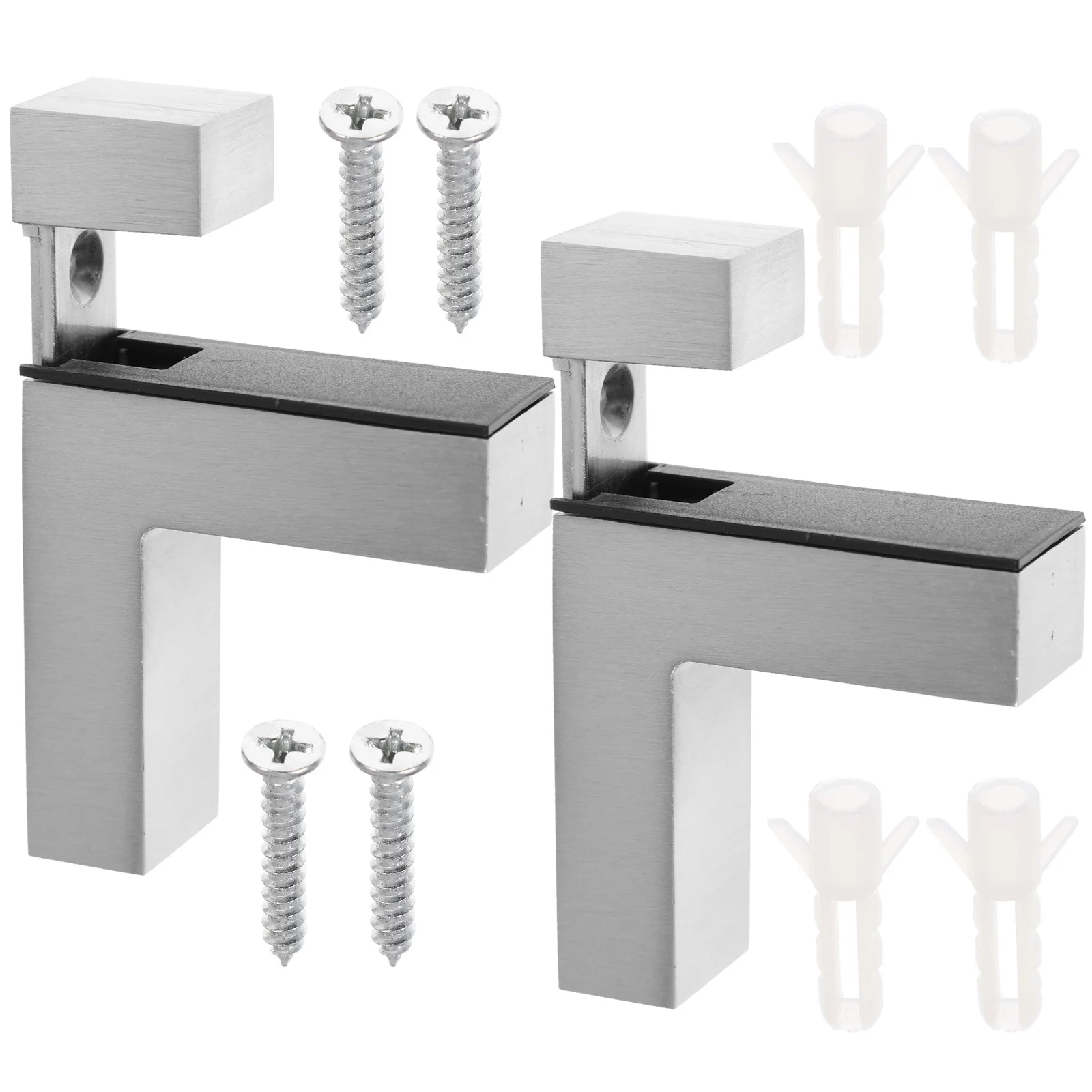 

2Pcs Glass Shelf Fixing Bracket Zinc Alloy Adjustable Wall Mount Heavy Duty Floating Shelf Clips for Bathroom Wine Display