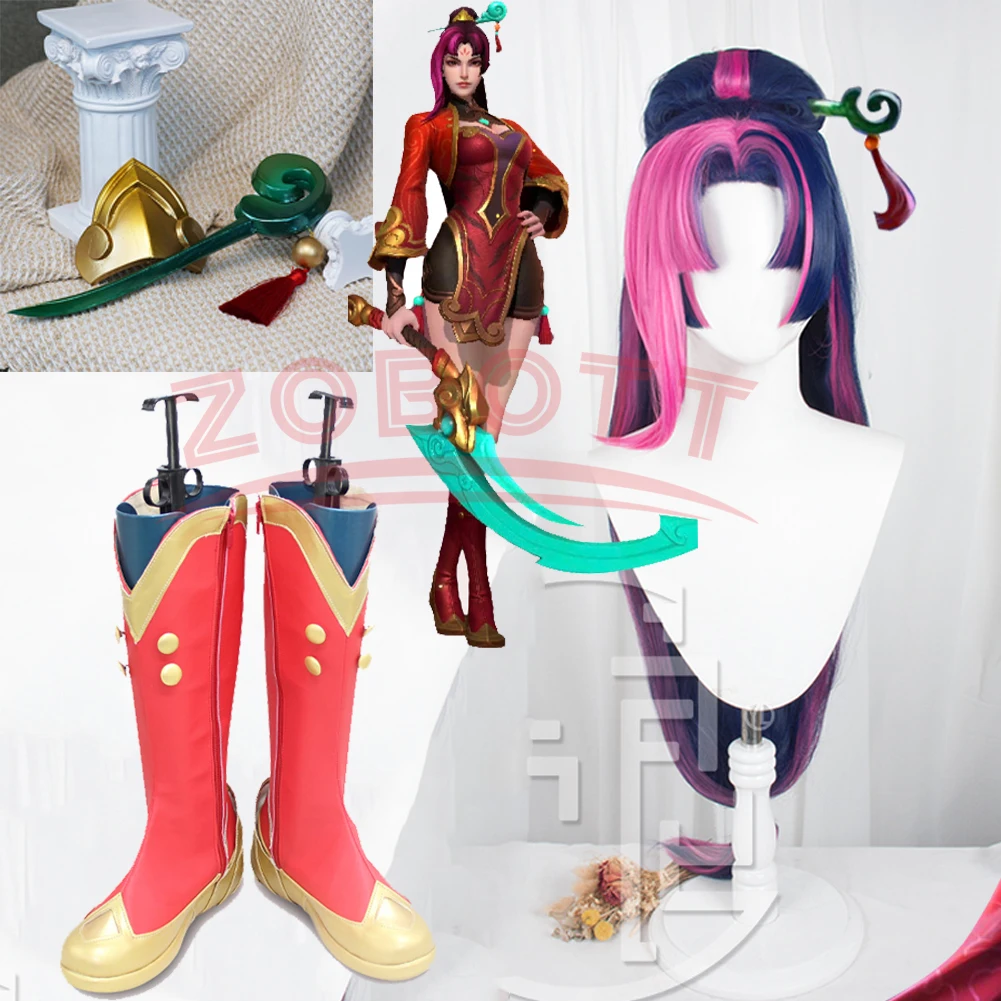 New Game Anime LOL Scorn of the Moon Diana Cosplay Women Shoes Boots Props Halloween Party Accessories Customization