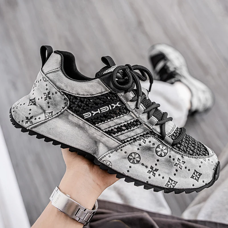 

Новая весенняя мужская повседневная обувь, модная повседневная спортивная обувь, противоскользящие легкие мужские кроссовки, однотонная удобная мужская обувь