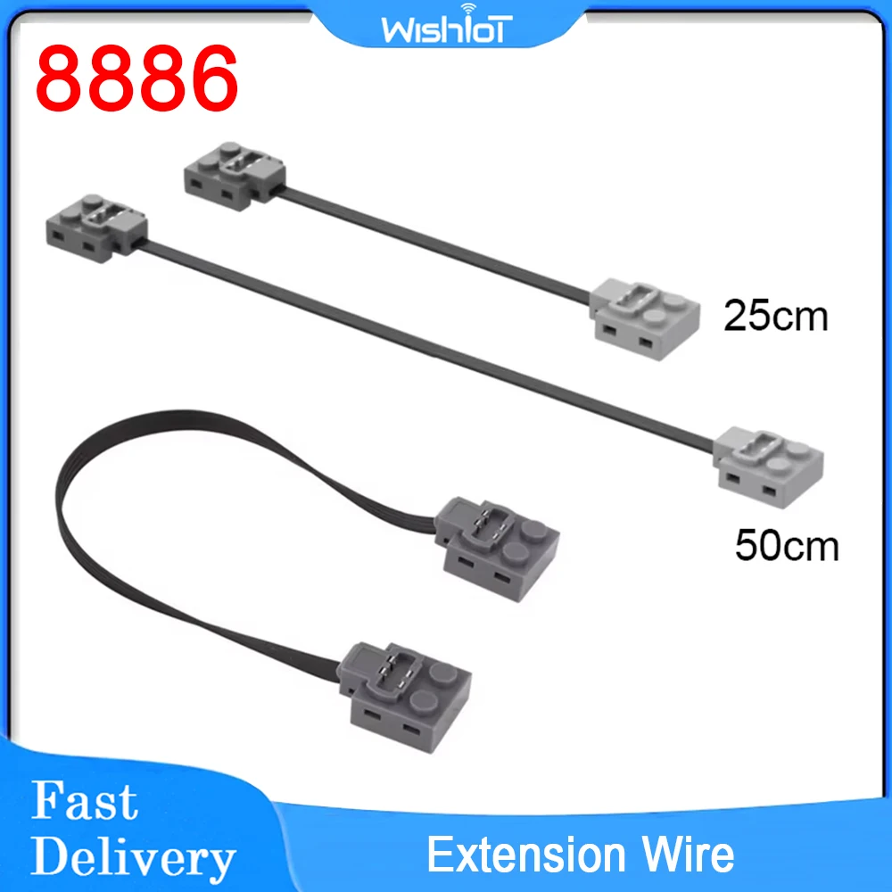 25cm 50cm Extension Wire MOC for Power Function Servo Motor IR Remote Control Receiver for 8871 8886 8293 Bricks Toy Fit Legoeds