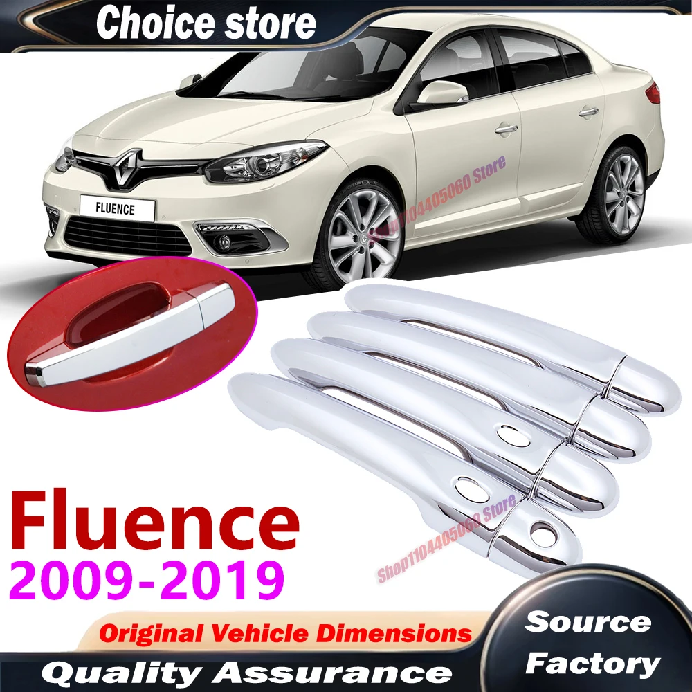 for Renault Fluence 2009~2019 Gloss Door Handle Cover Car Exterior Accessories Rustproof Stickers